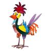 Metal Rooster Decor Colorful Standing Rooster Statue Iron Chicken Yard Art Chicken Figurines Rooster Yard Sculpture for Outdoor