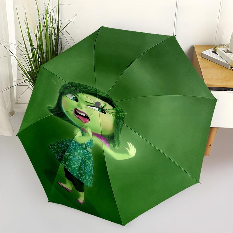 Inside Out 2 Theme Automatic Compact Folding Cute Umbrella - Portable and Durable, 8-Bone Iron Umbrella for All Weather0707090