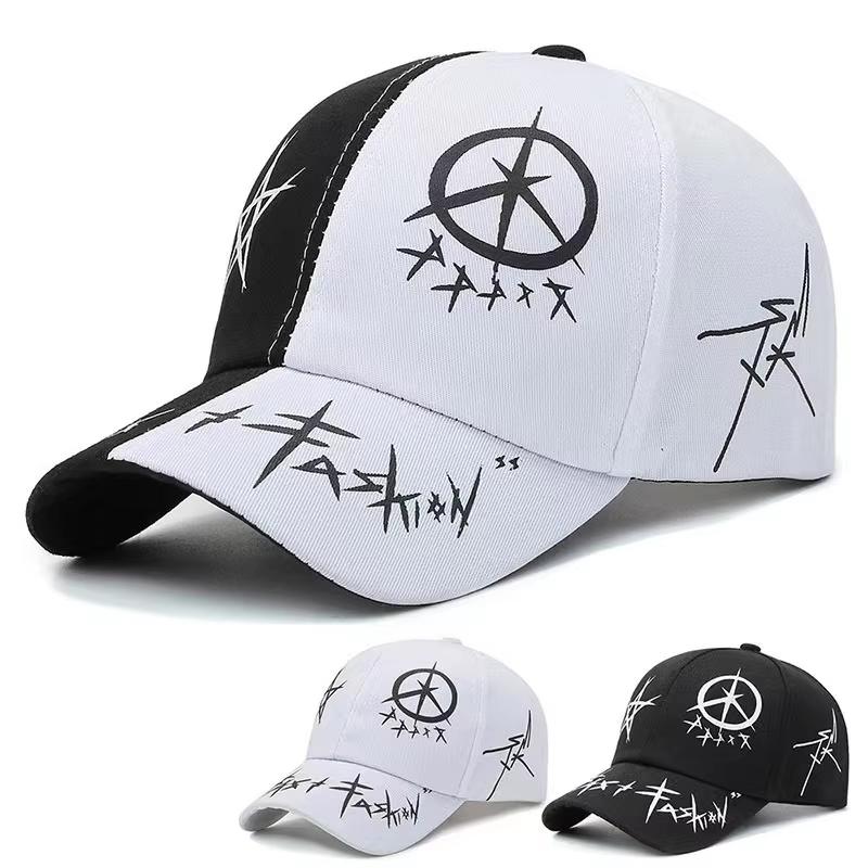 Весна/Лето Новая Корейская Мода Бейсболка с Буквами и Персонализированной Сшивкой Принтом Уличный Козырек Утка Язык Кепка