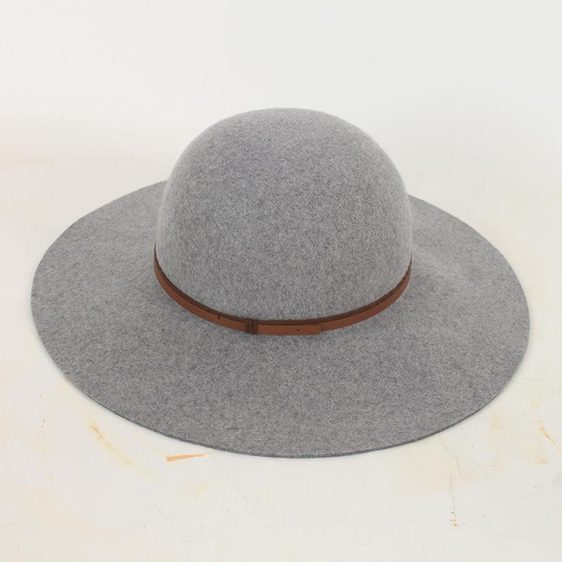 New wavy-edged big-edged top hat, autumn and winter fashion woolen hat, women's felt hat