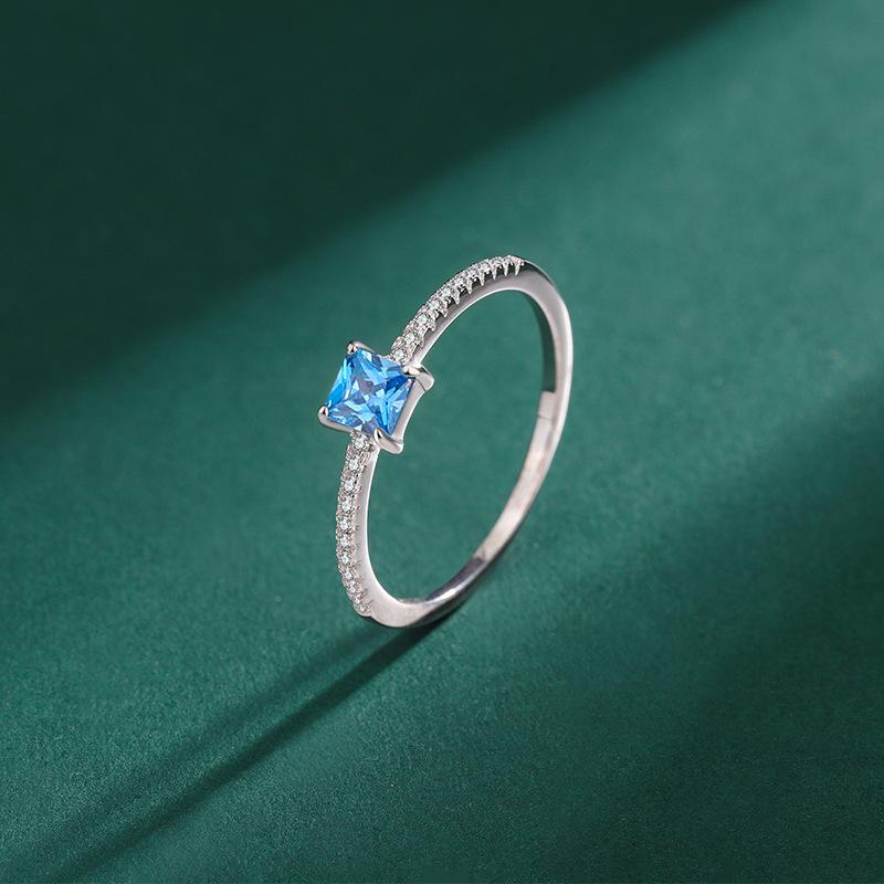 Классическое кольцо с двенадцатью звездами, красочное квадратное кольцо с полным цирконом для женщин, оригинальное стерлинговое серебро, подарок на день Святого Валентина, ювелирные изделия