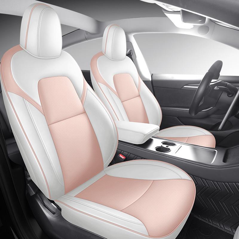 Индивидуальный кожаный чехол на сиденье для Tesla Model 3 2019-2022 годов - Полное покрытие, Индивидуальный крой