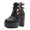 Large Size Rivet Chain Thick Sole Waterproof Table Women's Shoes Thick High Heel Short Boots