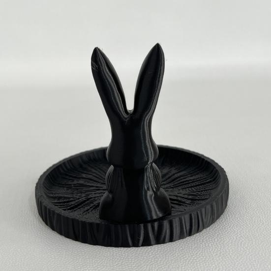 Черный поднос для украшений в виде кошки, 3D-печать, поднос для хранения кролика, многоцелевой органайзер для украшений, мелочей, ключей, настольное украшение