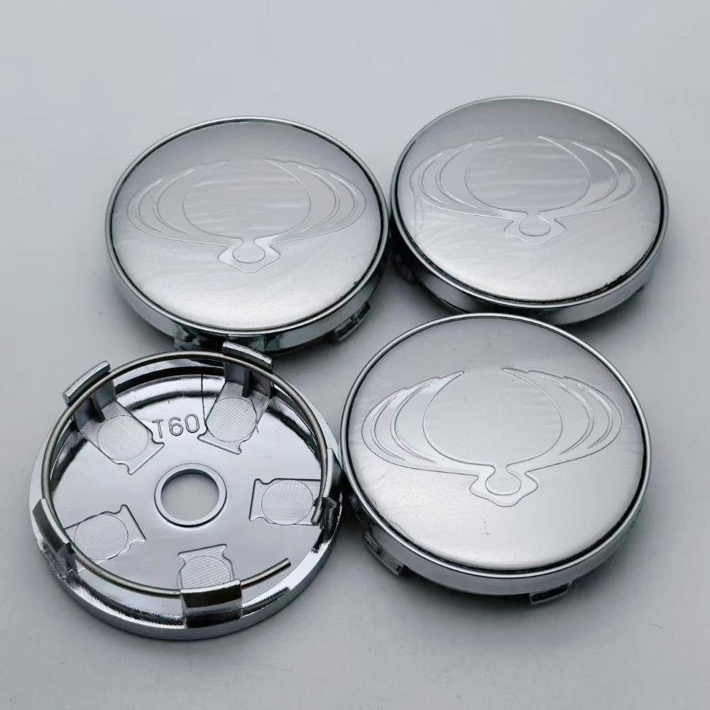 4pcs Ssangyong Logo Emblem Badge Car Wheel Center Caps O.D 60MM I.D 56MM Wheels Hub Cap Rim Hubcaps Dust Cover Car Accessories WW21