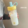 Бутылка для воды стакан с трубочкой студенческий цветок чашка для чая стакан для воды девочки легкий стакан портативный пластиковый стакан с трубочкой большая емкость летний стакан
