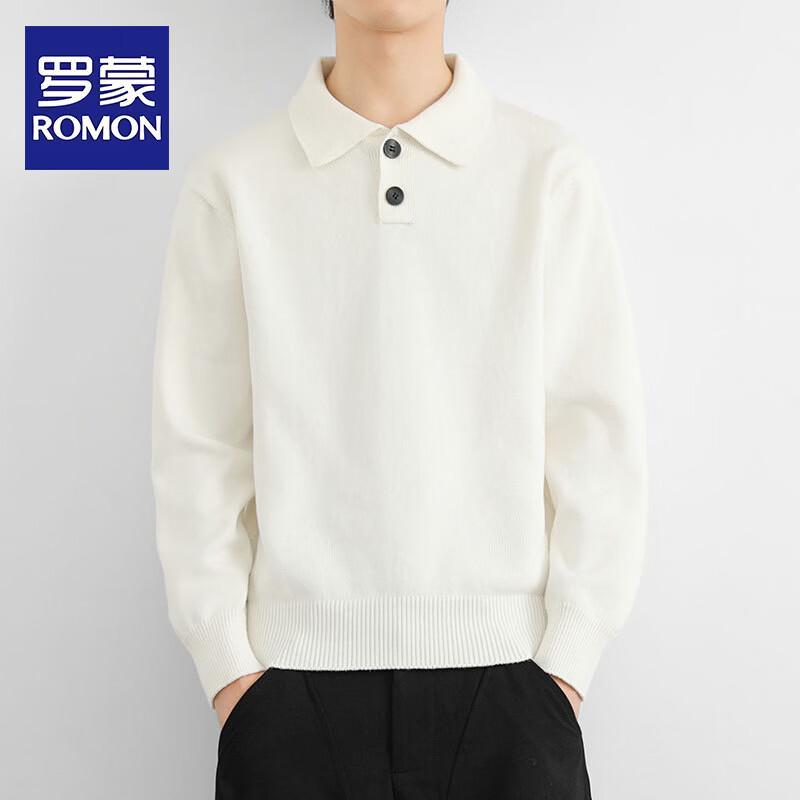 ROMON Men's Retro Lapel Pullover Sweater