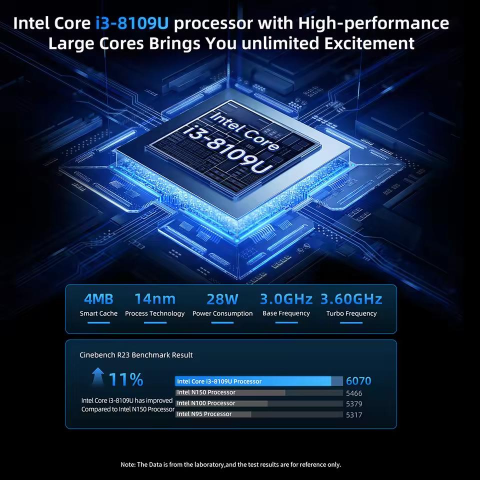 BMAX X15 Power Ноутбук 15.6'' 16 ГБ DDR4 RAM 512 ГБ SSD Windows 11 Ноутбук Процессор Intel Core I3-8109U Офисный компьютер