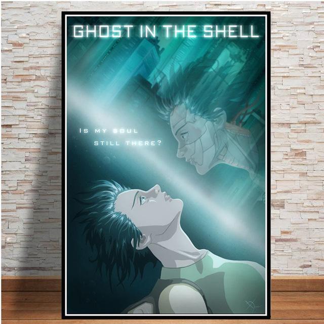 Ghost In The Shell Fight Police Future Sci-Fi Poster and Prints Japan Anime Canvas Printing Wall Art Picture for Room Home Decor