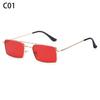 1PC Metal Half Frame Sun Glasses Small Square Women's Sunglasses Vintage Shades Trendy Narrow Hip Hop Eyewear