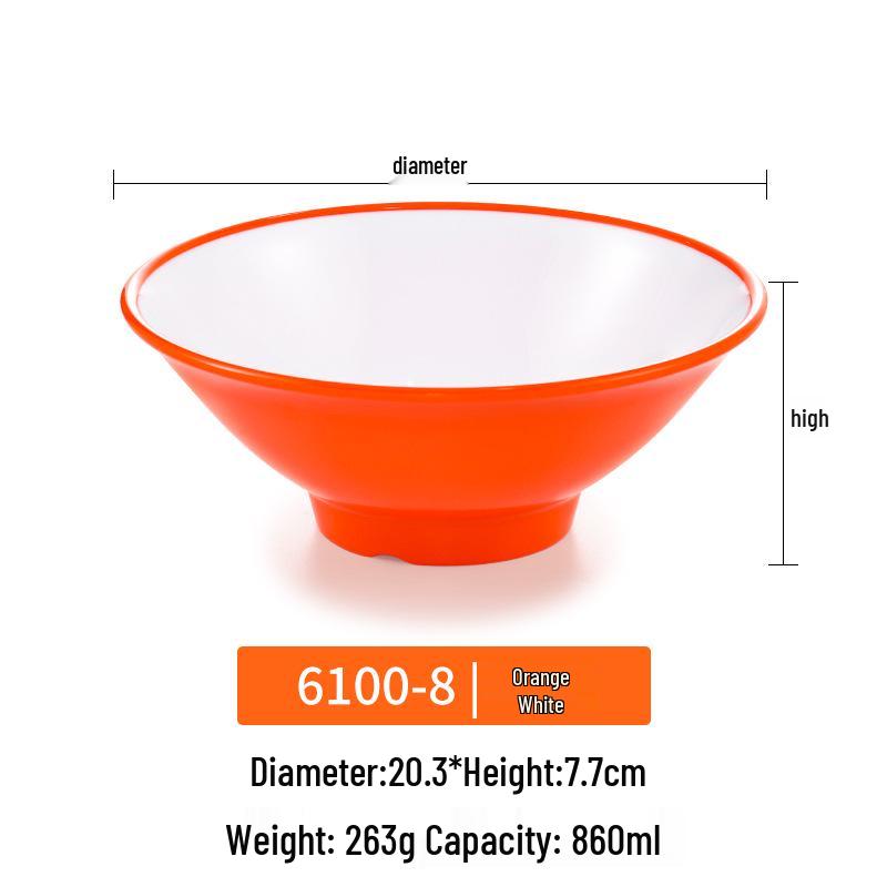 Большая миска для рамена из меламина для лапшичных - Коническая миска для Луосифэнь, Мала Тан, супа и рисовой лапши
