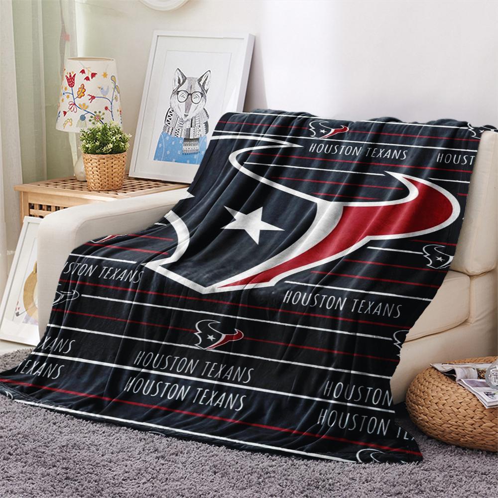 Houston Texans Print Flannel Blanket, High quality Comfortable for All Seasons, Home Decor, Warmth and Comfort, Perfect for Christmas Gifts