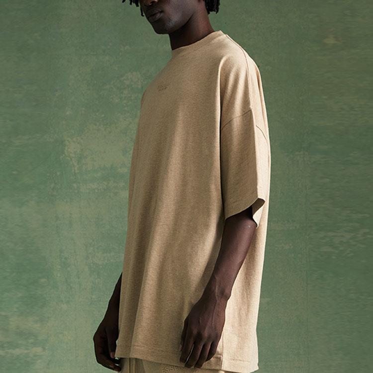 Fear of God Essentials Футболка Золотистый Хизер Мужские Топы Бежевый 125BT232003F