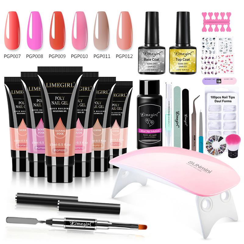 25 шт./комплект поли УФ-гель набор лака для ногтей быстрое наращивание для наращивания ногтей твердый гель маникюрный набор