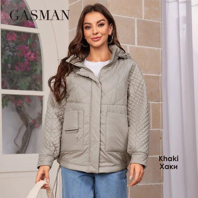 Gasman 2024 Фирменная Новинка, модный весенний пуховик, осенние женские пальто, парки средней длины, женские куртки, женские тонкие хлопковые 80317