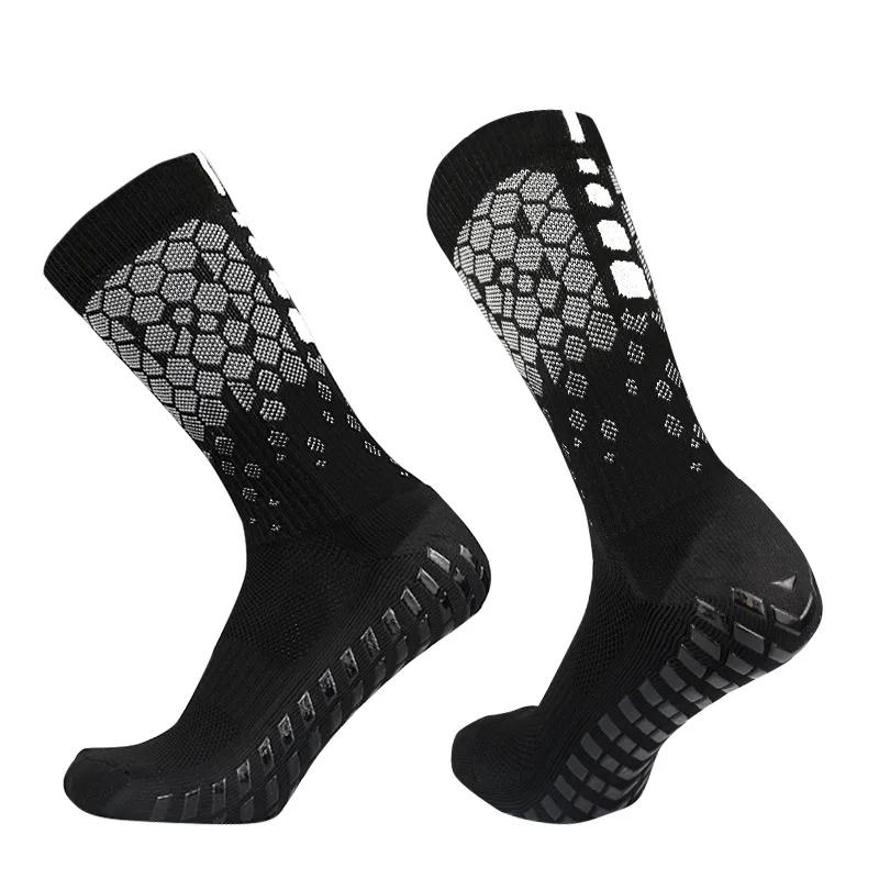 Professional Men Women Football Socks Honeycomb Graphics Breathable Sports Arrow Silicone Anti Slip Grip Soccer Socks