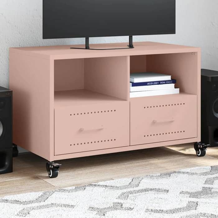 Maison Exclusive - Meuble TV rose 68x39x43,5 cm acier