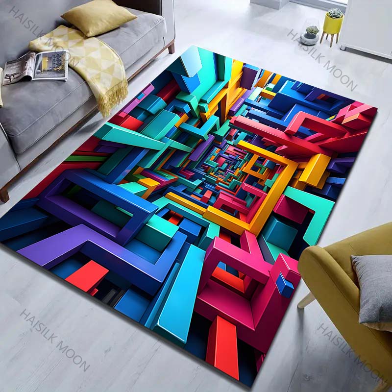3D Стерео Пайплайн Принт Ковер для Гостиной Спальни Прикроватный Диванный Напольный Коврик Современный Домашний Декор Проход Коридор Зональный Ковер