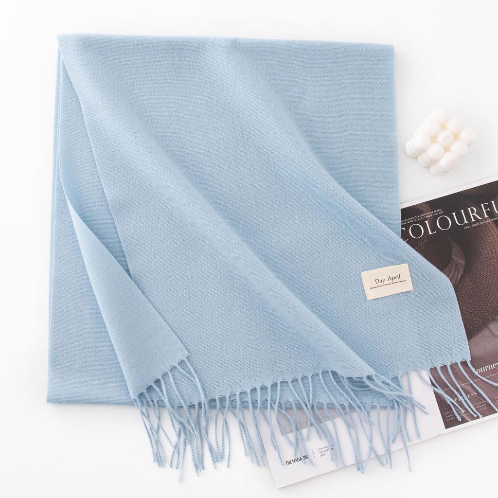 Solid Color Imitation Cashmere Scarf Women's Winter Warm Shawl Neck Scarves