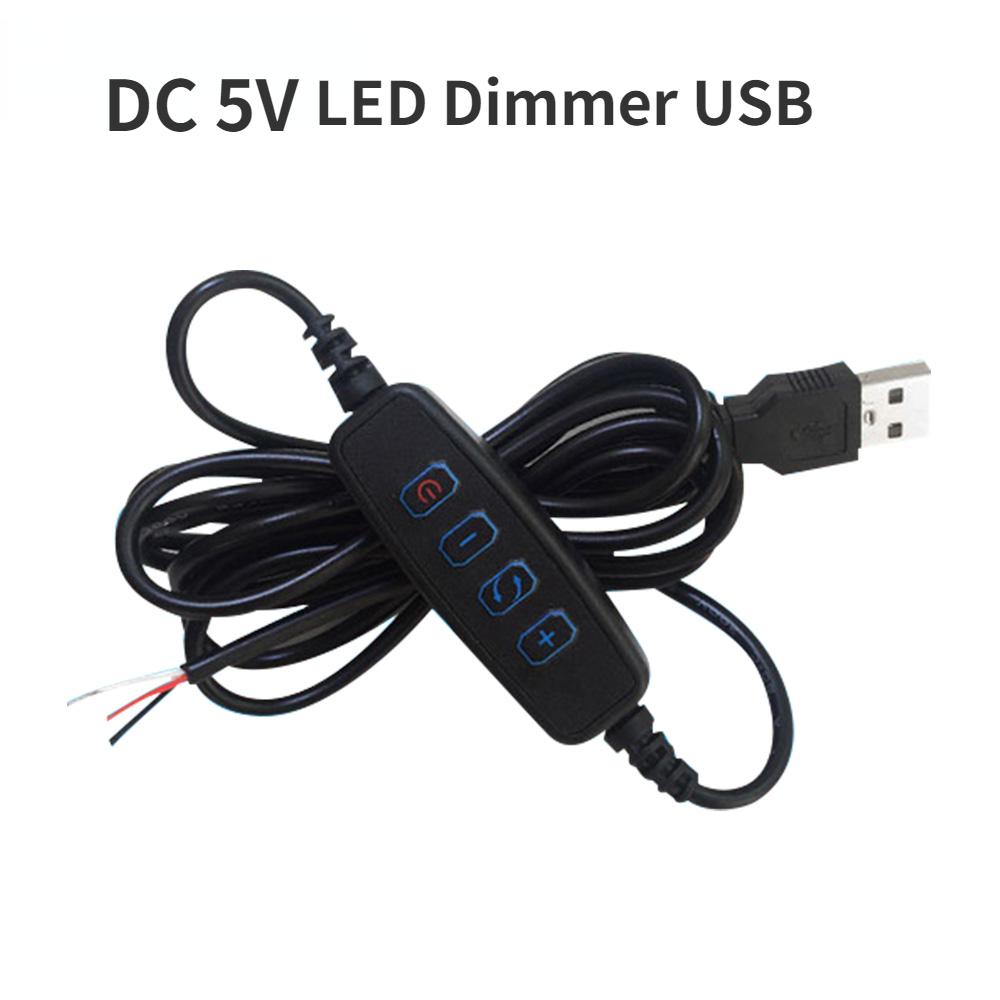 USB LED Dimme DC 5V Dimmable Switch 2M Cable Light Modulator Lamp Line Dimmer Controller Table Lamp Power Wire