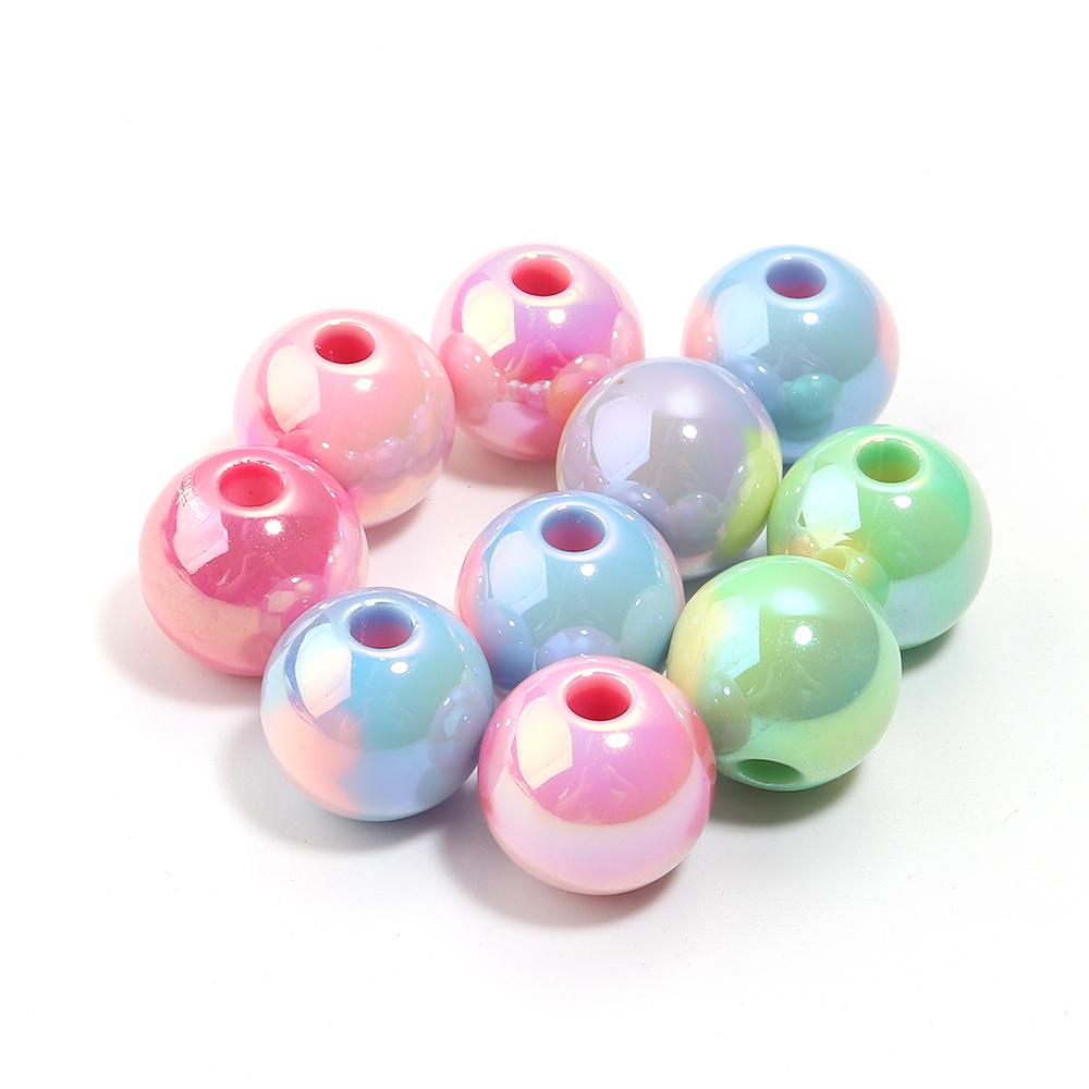 10/30pcs 12/14/16mm Love Heart Acrylic Beads Mixed Color Round Loose Beads For Jewelry Making DIY Bracelets Keychain Accessories