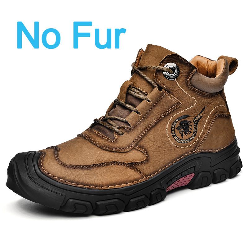 Мужская обувь из натуральной кожи, высококачественная походная обувь ручной работы, нескользящие кроссовки, зимние теплые мужские ботинки, модные винтажные ботинки