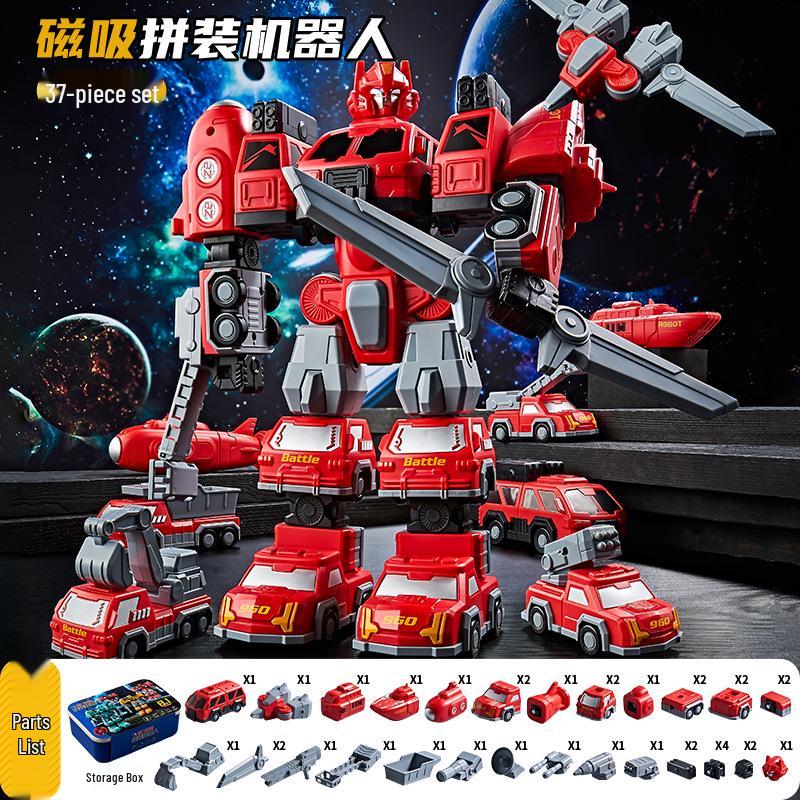 Детская 3D Магнитная Трансформирующаяся Робот-Машина Игрушка - Универсальная Модель Воина