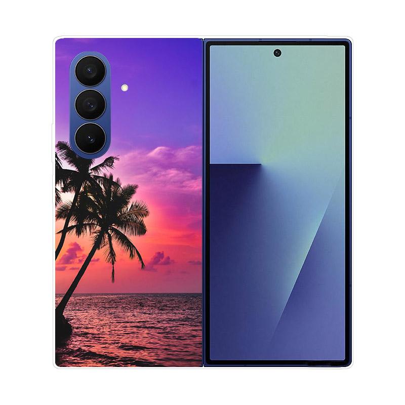 Для Samsung Galaxy Z Fold 7 6 5 4 3 2 Чехол Прозрачная Защитная Задняя Крышка Жесткий ПК Корпус Для Samsung Z Fold7 Fold6 Fold5 Чехол