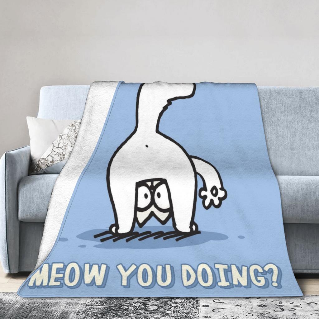 Simons cartoon Cat cats Blanket Lightweight Thin Fleece Comfort Present Throw Blankets Rug Piece