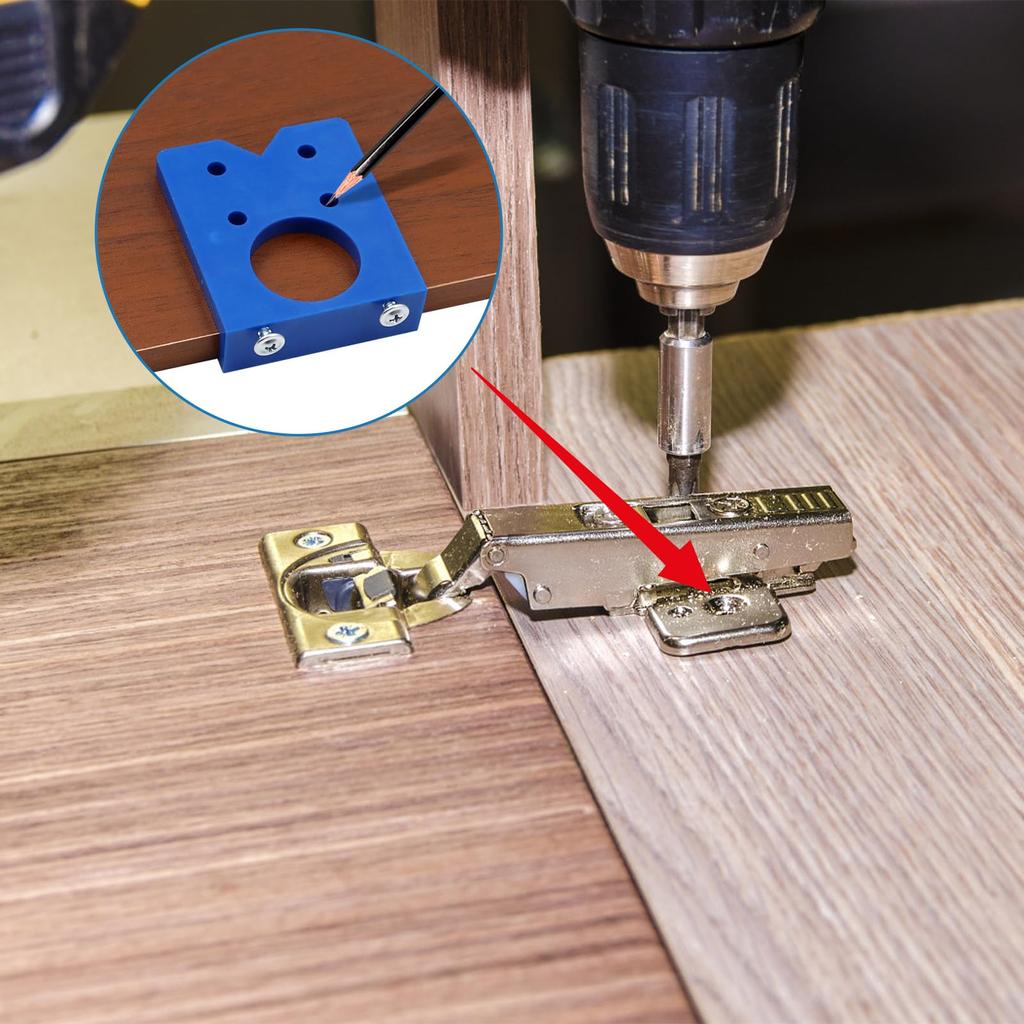 Набор шаблонов для петель, шаблон для сверления петель с расстоянием между отверстиями 46/48/52 мм, диаметр сверла Форстнера 35 мм, сверло по дереву