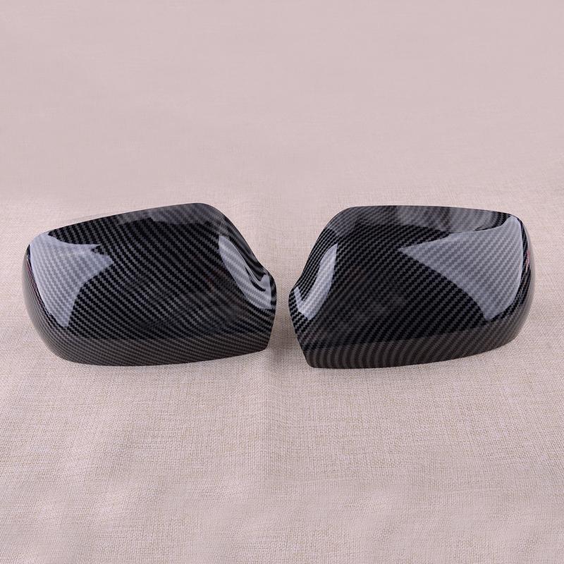 1 Pair Car Rearview Side Mirror Cover Cap Trim Black Carbon Fiber Style Fit for Mazda 3 2006 2007 2008 2009 2010 2011 2012 ABS