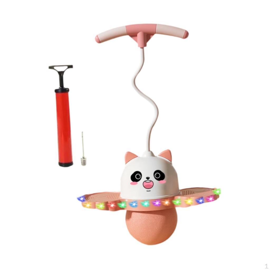 Panda Shape Pogo Ball with Handle Bouncing Colorful Light Kids Jump Board Funny Exercise