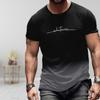 New Summer Men's Fashion T-shirt Personality Two Tone Gradient Printed Men's T-shirt Top