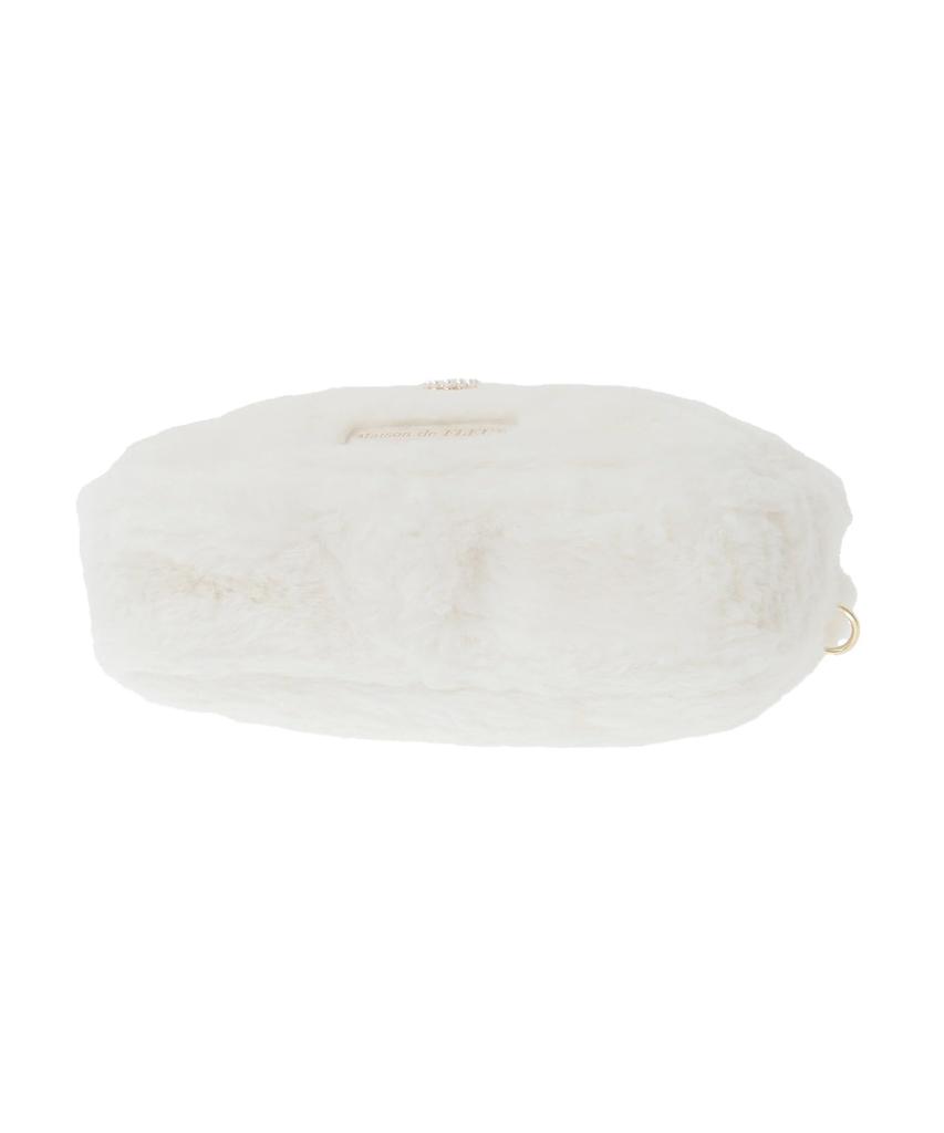Maison de FLEUR 2-Way Сумка-БОСТОН с меховой отделкой и брелоком, Розовый, F, Сумка, 08000754200
