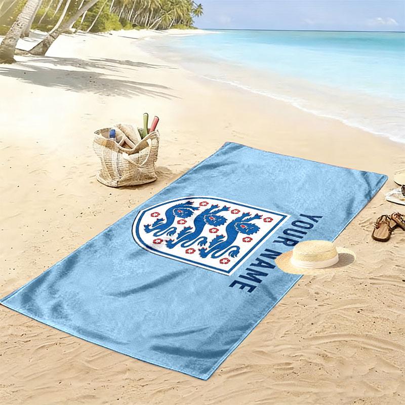 Custom Name,England Print Beach Towel, Large Soft Quick Dry Towel for Beach Camping Swimming