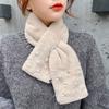 Корейский Милый Шарф из Искусственного Меха Кролика Рекса Теплый Зимний Женский Утолщенный Двусторонний Плюшевый Узкий Защита Шеи на Крест Жемчужные Шарфы O69
