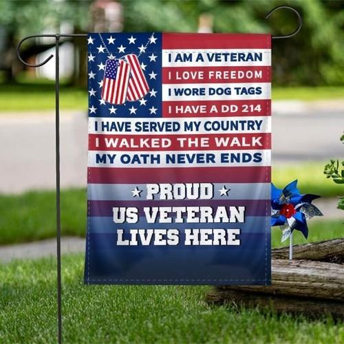US Army Veteran I Love Freedom Proud US Veteran Lives Here Double-sided ag XXH LLP LLX