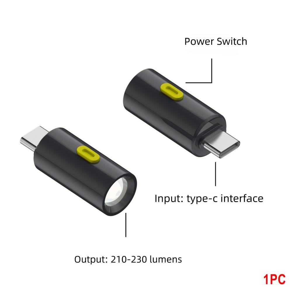 NEW 230 High Lumens Type-C Mini Flashlight Portable Plug and Play LED Flashlight with Lanyard USB C Emergency Lamp Mobile Phone