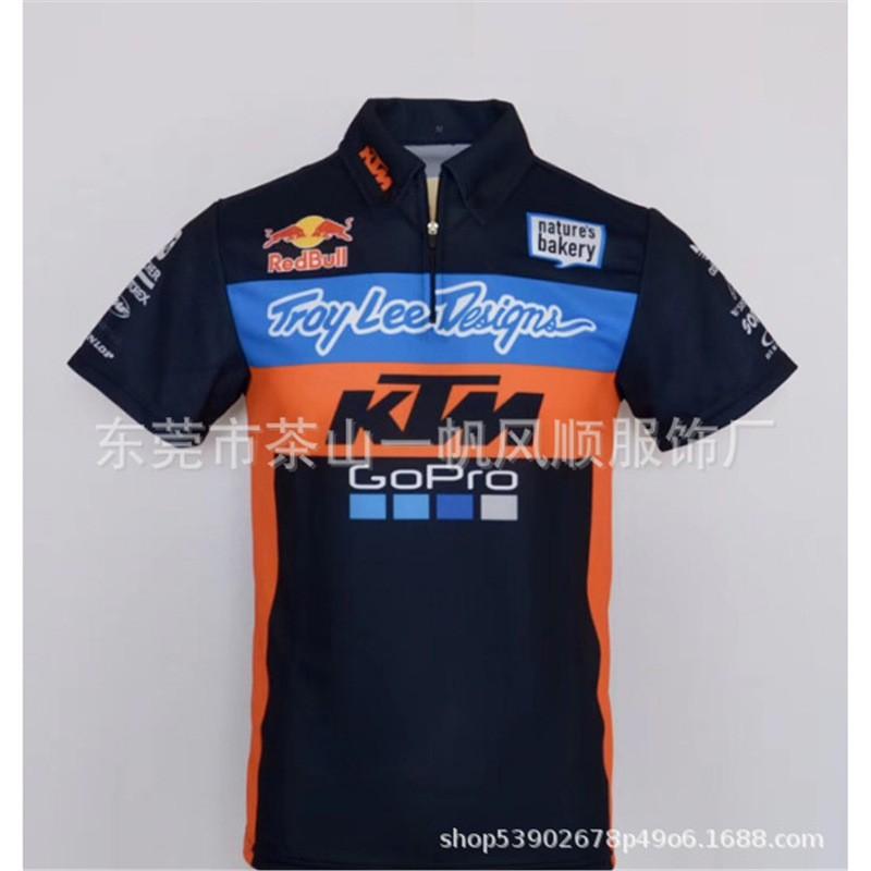 Unisex Off-Road Racing Polo Shirt Short Sleeve Turn-Down Collar Breathable Sport Tee Cycling Motorcross