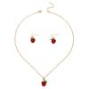 Ожерелье и серьги в форме малины, разноцветные фруктовые подвески, стильные аксессуары для вечеринки, украшение для офиса