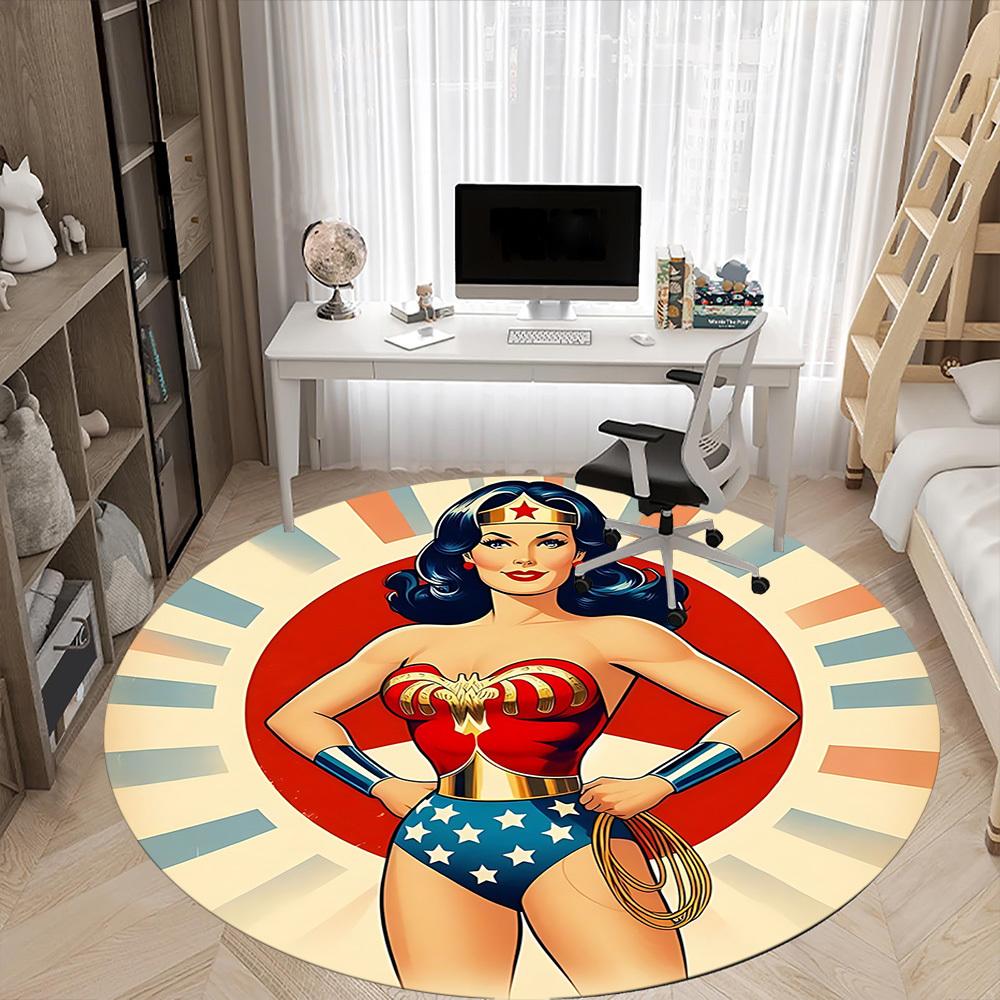 1pc Wonder Woman, Superhero Chair Carpet for Office Non-Slip, Indoor Non-Slip Washable Carpet, Non-Shedding Mat For Office yy251030074