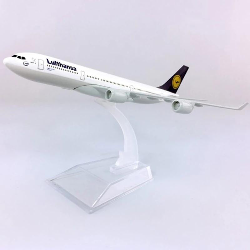 Модель самолета в масштабе 1/400, 16 см, Lufthansa Airbus A380, литая металлическая модель самолета, домашние аксессуары, украшения