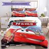 3pcs Custom Name Cars Bedding Set Duvet Cover Closure Includes 1 Duvet Cover & 2 Pillowcases, Soft and Comfortable for All Seasons.