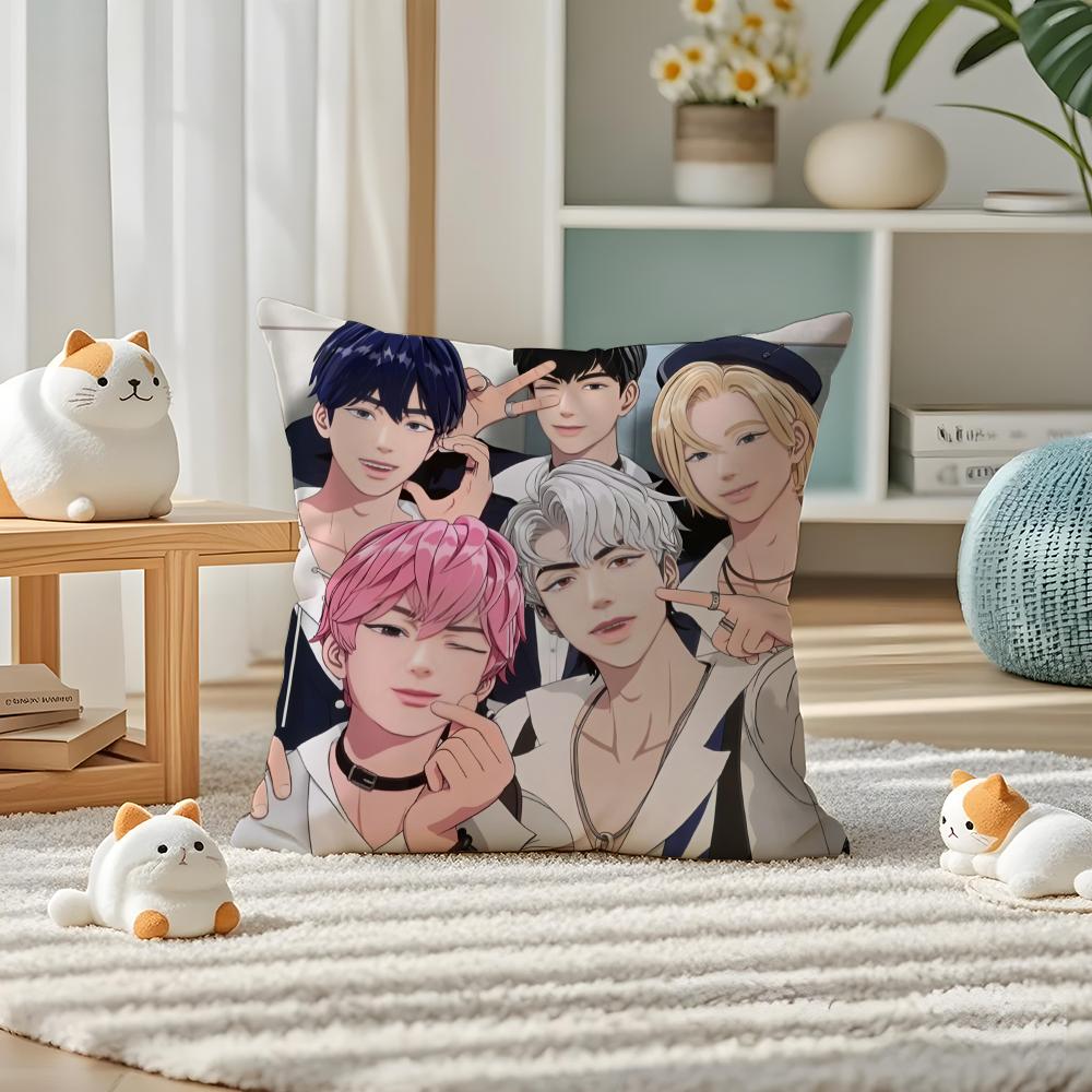 Kpop PPLAVE Pillow Case Silky elegant Comfort Sofa Bed Invisible zipper