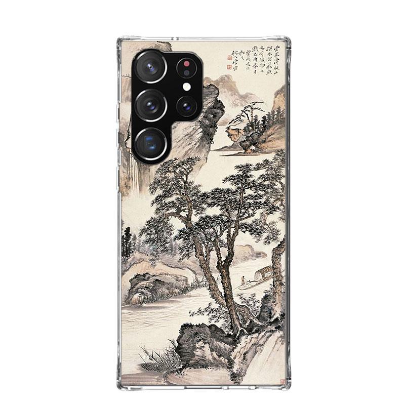 Чехол для телефона в китайском стиле, арт-рисунок тушью, для Samsung Galaxy S26 S25 Edge S24 S23 FE S22 Ultra S21 Plus S20 + Fundas Cover Coque