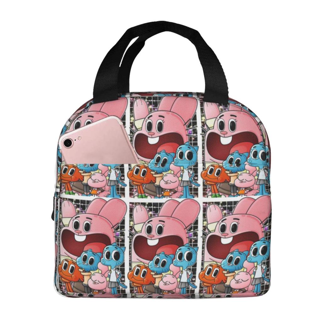 The Amazing World Of Gumball Insulated Lunch Bag for Women Children Portable Food Boxes Thermal Lunch Box Tote
