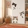 3 Pcs Peeking Cat Peeking Out Wall Sticker Cartoon Cats Decal Removable Peel