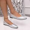 2025 Высококачественная женская обувь Неглубокие женские балетки Заклепки Повседневная плоская обувь Сексуальный острый носок Большой размер Легкая плоская обувь