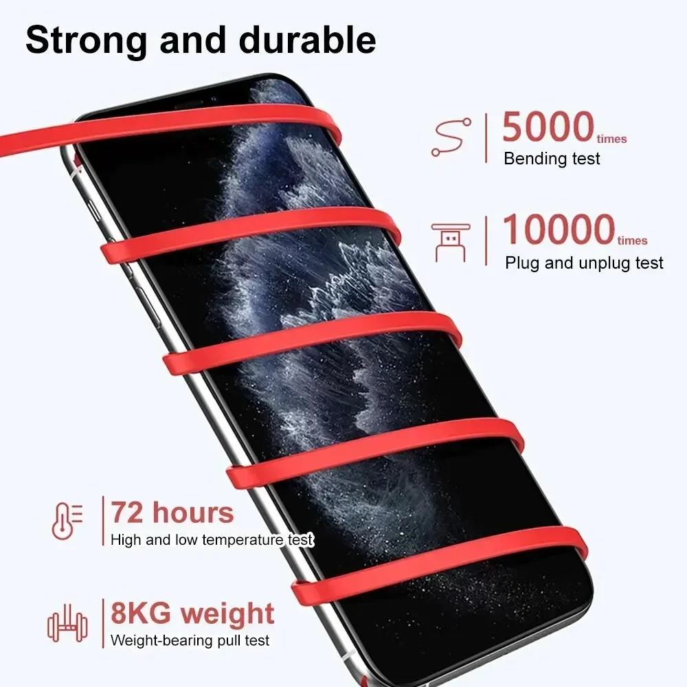 1 шт. Выдвижной кабель 3-в-1 USB Type C Micro USB 8-контактный для зарядки телефона, 110 см, 3A, быстрая зарядка, кабель USB C Amagi