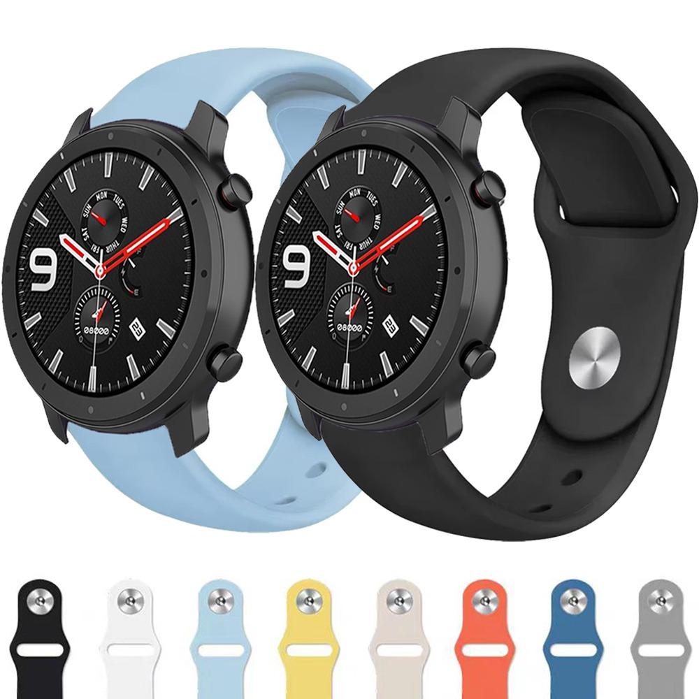 Силиконовый ремешок 22 мм 20 мм для Amazfit GTR 47 мм/Balance 2 1/Bip 6 5/GTR 3pro Спортивный браслет для Amazfit Active 2/GTS 4 mini 3 Ремешок